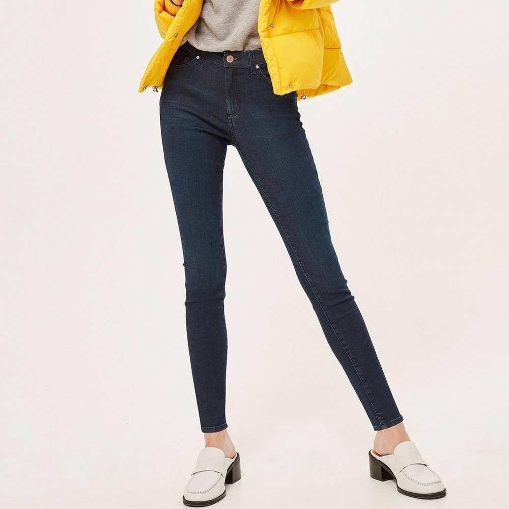 Topshop moto leigh skinny jeans in indigo